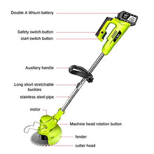 Electric Lawn Mower, Retractable Length with Head Rotary Weeder 36V/14000mA Wireless Walk-Behind Lawn Mower for Garden Lawn Shrub Trimming