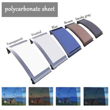 LWJQRSP Aluminum Polycarbonate Door Canopy Awning with Carbon Steel Brackets, Weather-Resistant Balcony Sunshade, Black 130x380cm/51x150in - Outdoor Protection Solution