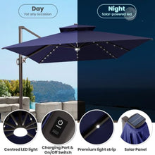OROTLECT 13' X 10' Patio Lighted Cantilever Umbrella, Base Included