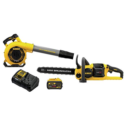 DEWALT 60V MAX Chainsaw & Leaf Blower Kit, Cordless, FLEXVOLT Battery & Charger Included (DCKO667X1)