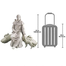 Design Toscano KY1390 In Nature's Sanctuary Francis of Assisi Religious Garden Statue, 49 inches wide, 37 inches tall, Handcast Polyresin, Antique Stone Finish