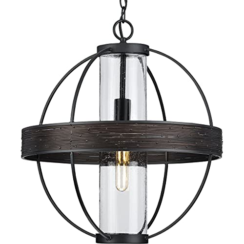 Progress Lighting Terrace Outdoor Hanging Light, Matte Black