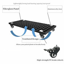 Laohucai Heavy Duty FRP Plant Caddy with Wheels, Large Potted Plant Caddy, Garden Flower Pot Planter Mover Planter Trolley with Lockable Casters, for Indoor Outdoor, Yards, Gardens, Balconie(77x50cm)