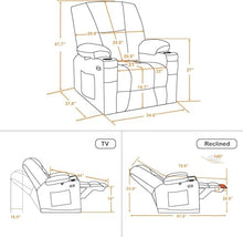 Brown Leather Power Lift Recliner Chair for Adults, Comfortable Overstuffed Electric Recliner with USB Ports, Cup Holders, Small Living Room Home Theater Seating