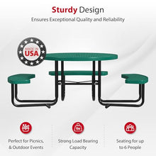 Leisure Craft 46" ADA Round Metal Picnic Table, Made in USA