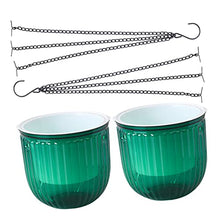4 pcs Planters Hanging Garden Inch and Self Gray Fence for Chains Hooks Plants Resin Succulent Chain Plant Decorative Pots Round Containers Outdoor Indoor Basket (Greenx3pcs 16.5X15CMx3pcs)