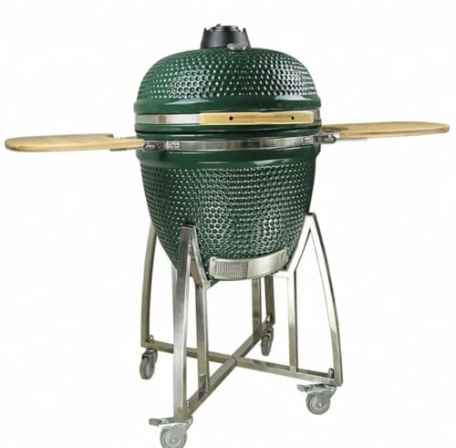 JOSOGO 23.5 Inch Ceramic BBQ Smoker Grill, Home & Commercial Smoker Oven, Indoor Outdoor High Temp Barbecue(Deep Green)