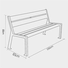 Park patio seat 59.0 inch outdoor park chair, outdoor patio bench, fixture moldings seat and backrest with cast aluminum legs for porch benches, in
