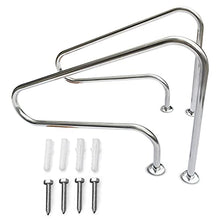 Pool Hand Rail Easy Mount Hand Grab Rail Stainless Steel Swimming Pool Stair Rail w/Base Plate - 1 PCS