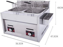 Dntum Fryer, Commercial Gas Fryer, 20L Top Basket Stainless Steel Fryer Restaurant Home Fries Chip with Seasoning Trough