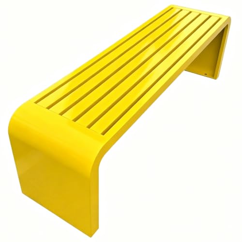 U-Shaped Wrought Iron Outdoor Bench,One Piece Seamless Bending Frame
