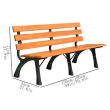 GRFIT Outdoor Bench Outdoor Bench for Park, Cast Aluminium Structure, Wooden Seat, for Balcony, Terrace, Leisure Chair Garden Bench (Small)