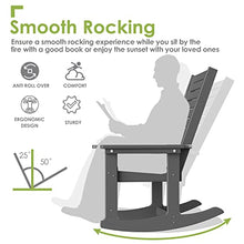 GREENVINES Outdoor Rocking Chairs Set of 4 Oversized High Back Grey
