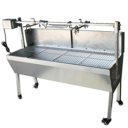 TECHTONGDA 46" Automatic Charcoal Grill Stainless Steel BBQ Grill Outdoor Barbecue Roaster Spit Lamb Roast 110V 66lbs Load