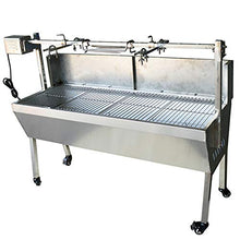 TECHTONGDA 46" Automatic Charcoal Grill Stainless Steel BBQ Grill Outdoor Barbecue Roaster Spit Lamb Roast 110V 66lbs Load