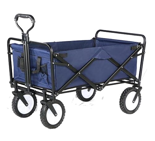 OTQEFTN Camping Trolley Beach Trolley Folding Garden Trolley Cart Heavy Duty Wagon Shopping Cart for Outdoor Camping Fishing Pull Truck with 4 Wheels Festival Trolley Folding Trolley