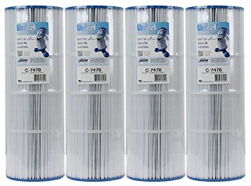 Unicel C-7470-4 80 Sq Ft Media Replacement Pool Filter Cartridge Set with 170 Pleats, Compatible with Pentair Pool Products, Pac Fab, & Waterway (4 Pack)