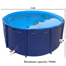 WANLIAN Pool Above Ground Canvas Fish Pond Circular Thickening Blue
