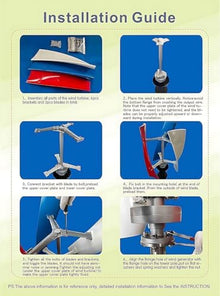 1000W 12V-220V VAWT generator, 3 Blade Maglev Vertical Axis Wind Turbine Power Generator low start up wind speed 360 degree wind capture with Controller for Home Energy White-24V