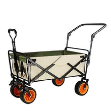 Trolley Cart Outdoor Folding Utility Wagon Garden Foldable Wagon Cart with Brake and Adjusting Handle Camping Cart Garden Wagon