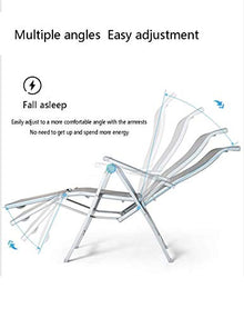 Renovation House Chairs Lounge Chair Lunch Break Chair Simple Nap Bed Folding Office Portable Single Back Lazy Home Balcony Chair 170x45x60cm Durable (Color : White)