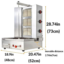 Shawarma Propane gyro machines Gas Vertical Barbecue Grill Doner Kebab Gyro Grill Rotating Kebab Machine with 3 Burners