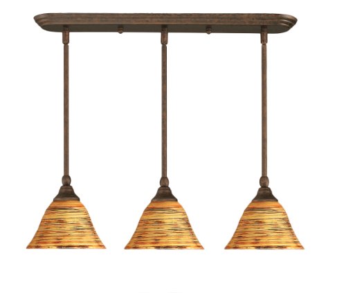 Toltec Lighting 3 Light Mini Pendant Bronze Firré Saturn