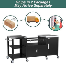 GDLF Outdoor Grill Table for XL Big Green Egg, Metal Grill Cart