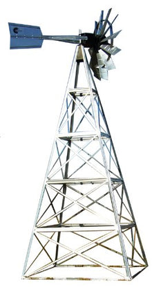 Outdoor Water Solutions 20-Feet Galvanized 4-Legged Aeration System Windmill Silver Galvanized
