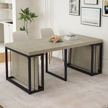 NTYUNRR 23.6" - 118" Extendable Dining Room Table, Modern Extra Long Folding Dining Tables for 2-10 People, Adjustable Kitchen Dinner Table, Outdoor Patio Furniture Set, Ancient White