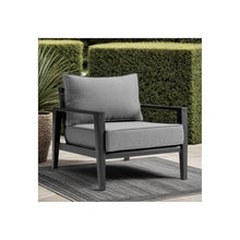 Armen Living Cayman Aluminum Outdoor Chair in Black and Dark Gray