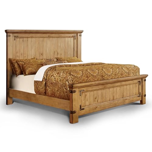 Furniture of America Sesco 2pc Elm Wood Bedroom Set Queen + Nightstand Brown