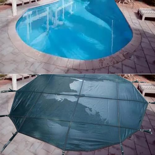CHZDPP 3/6/9/12/15m Household Round Pool Covers for In-Ground Swimming Pools, Customizable Winter Pool Safety Cover with Hardware, Durable High Density Mesh(7.6m/25ft)