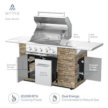 SPIRE 5 Burner Gas Grill Island Head, Stainless Steel 30" Built-In Grill