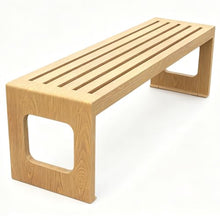 XKSJCDR Slatted Wood Grain Outdoor Bench, One-piece U-Shaped Cutout Frame