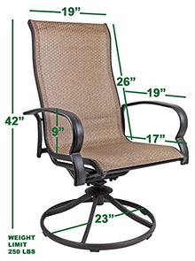 Garden Elements Outdoor Bellevue Metal Aluminum Patio Chair Sling Rocker Brown