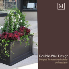 Mayne Fairview Self-Watering Rectangular Trough Planter, Espresso
