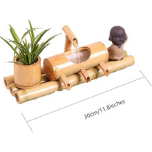 GenSDH Feng Shui Zen Bamboo Fountain Kit, Natural Decorative Fountain, Decoration Landscaping Fountain, Outdoor Water Feature, for Garden, Patio, Yard, Bird Bath, Fish Pond, 40C,30cm/11.8in