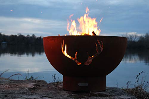Fire Pit Art Antlers-FPA-MLS120-NG Fire Pit NG, Metal