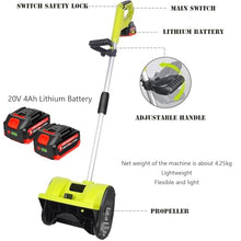 GESAIDES Electric Snow Shovel, 32cm Snow Shovel, Snow Blower with Adjustable Front Handle, for Patio Deck Driveway(2 Battery)