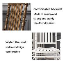 ALIKKA Garden Rocking Chair, Wood High Back Nursing Armchair Seat, Traditional Relax Rocker Deck Chairs for Living Room, Bedroom, Patio and Terrace,Black