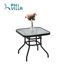 PHI VILLA 3 PCS Patio Bistro Set Outdoor Furniture Folding Chairs Set with Red Cushions, 2 Adjustable Reclining Chairs & 1 Tempered Glass Coffee Table