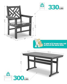 AXMOLM 10 Piece HDPE Outdoor Dining Set for 8, Patio HDPE Furniture Set with 2 Table and Umbrella Hole, Outdoor Table and Chairs for Garden, Poolside, Backyard, Deck