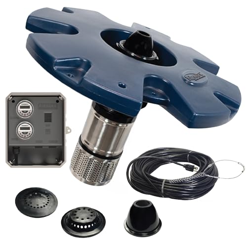 Airmax EcoSeries, Big Pond & Large Lake Floating Fountain, 1/2 HP Inline Oil Free Water Pump, 115 Volt Outdoor Electric Control Box, 150’ Power Cord