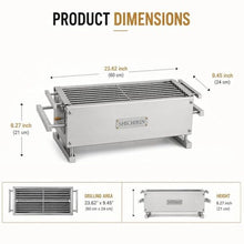 SHICHIRIN Yakitori Charcoal Grill, Stainless Steel Tabletop Hibachi BBQ Grill with Refractory Brick, Portable Indoor Outdoor BBQ Grill for Home, Patio, Camping, Restaurant, 23 x 9.5 x 8.3 Inch