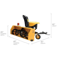 M Massimo Motor 60" Wide 420cc Gas Engine, Electric Start, 2-Stage Self Propelled Snow Blower Attachment (UTV/ATV Not Included)