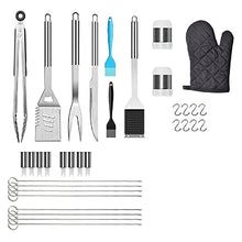 XIXIDIAN 35Pcs BBQ Grill Grilling Accessories Tools Set,Barbecue Tool Set with Steel Fork, Stainless Steel Tongs and Spatula,BBQ Tools for Grill Outdoor