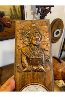 SODEF Antique Barometer 12.2 inches Wood Casing Brown Decorative Weather Instrument for Home and Office Display - Brown, 12x2 inch