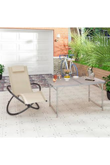 SODEF Portable Folding Picnic Table, 3 Height Adjustable Aluminum Camping Table with MDF Top, Easy Carry for Outdoor, Garden, BBQ - 47.2 x 23.6 inches - Fabric Pattern