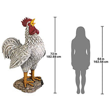 Design Toscano Cock-a-doodle-do, Giant Roadside Rooster Garden Statue, Multicolored